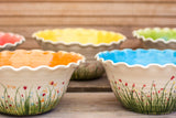 Unique Scalloped Medium Ceramic Bowl