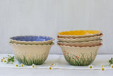 Unique Scalloped Medium Ceramic Bowl