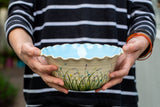 Unique Scalloped Medium Ceramic Bowl