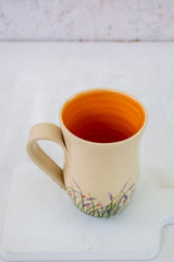 Tall Floral Ceramic Coffee Mug