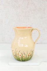 Large Round Ceramic Floral Pitcher