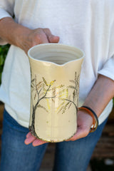 Elegant Hand Painted Gold Pitcher