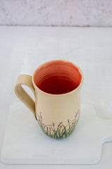 Tall Floral Ceramic Coffee Mug