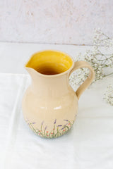 Large Round Ceramic Floral Pitcher