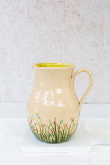 Large Round Ceramic Floral Pitcher