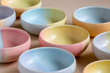 Medium Boho Hand Painted Pastel Ceramic Tapas Bowl