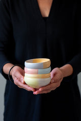 Medium Boho Hand Painted Pastel Ceramic Tapas Bowl