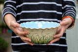 Unique Scalloped Medium Ceramic Bowl 