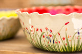 Unique Scalloped Medium Ceramic Bowl 