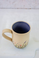 Tall Floral Ceramic Coffee Mug 