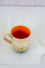 Floral Ceramic Coffee Mug with Handle 