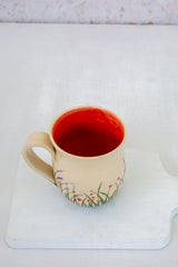 Floral Ceramic Coffee Mug with Handle 