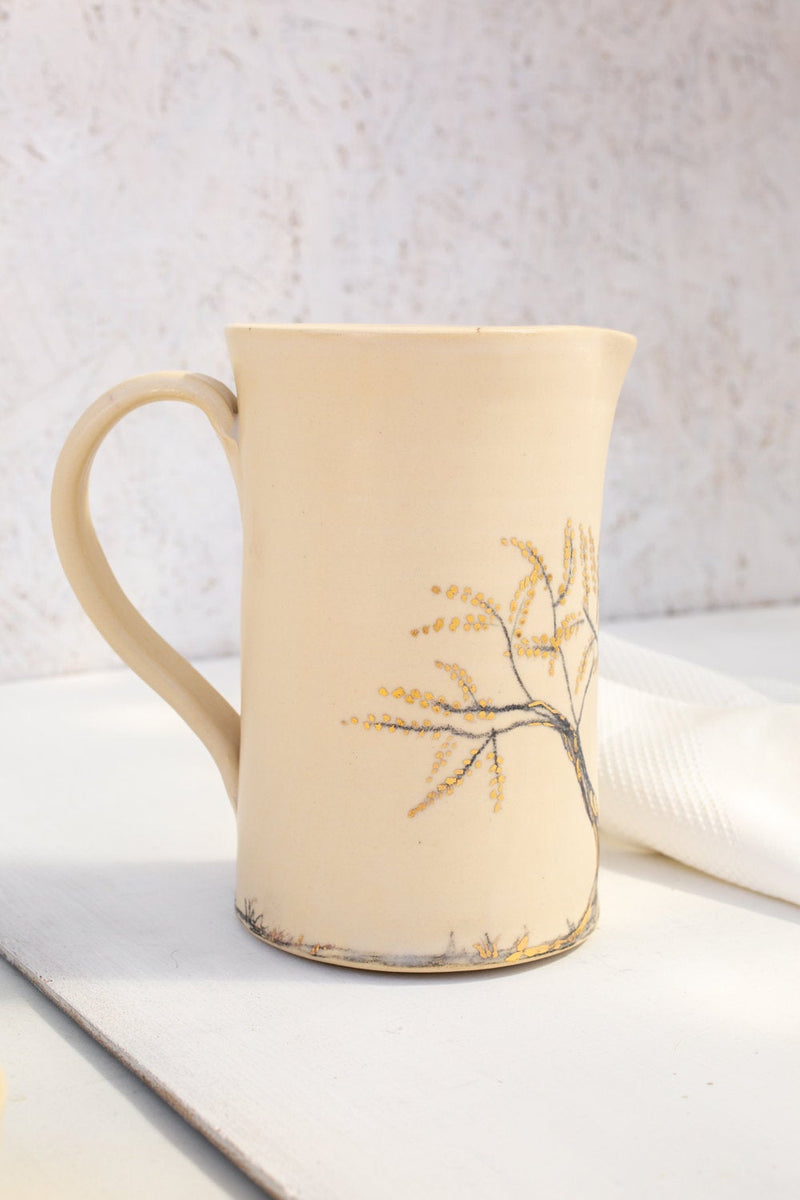 Elegant Hand Painted Gold Pitcher 