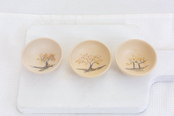 Set of 3 Small Elegant Ceramic Dip Bowls 