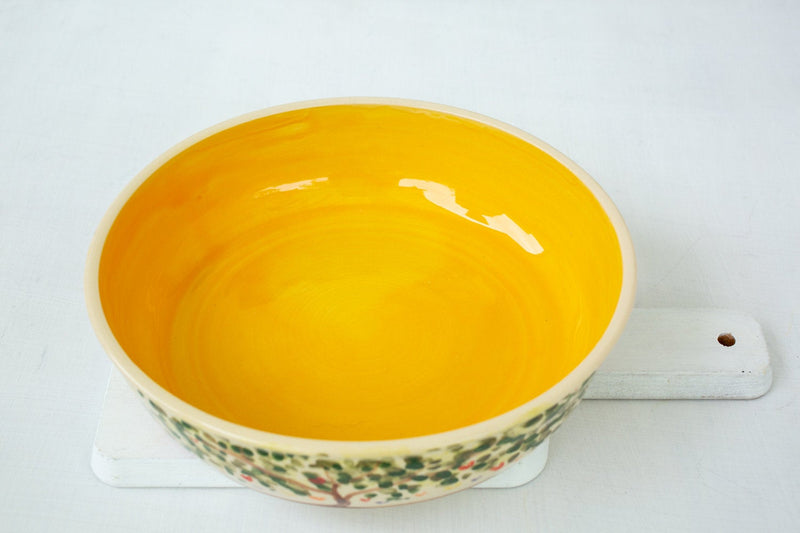 Passover Table Decor, 9" Ceramic Serving Bowl, Passover Gifts, Passover Serving Bowl, Hand Painted Fruit Bowl, Jewish New Year Gift