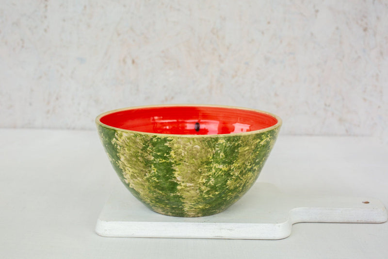 Decorative Medium Size Serving Bowl - Colorful Pasta Bowls - Unique Fruit Bowl - Ceramic Watermelon Bowl - Decorative Kitchen Decor