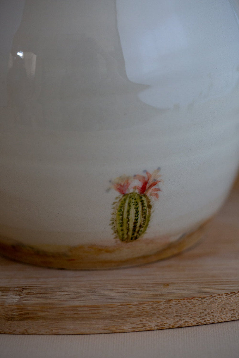 Large Round Ceramic Cactus Pitcher 